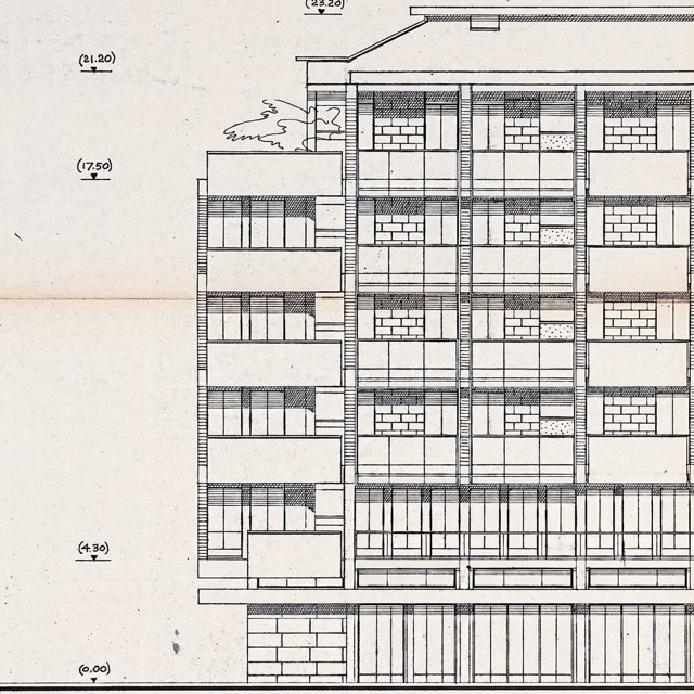 Progetto per palazzina di abitazione in via Casilina a Roma